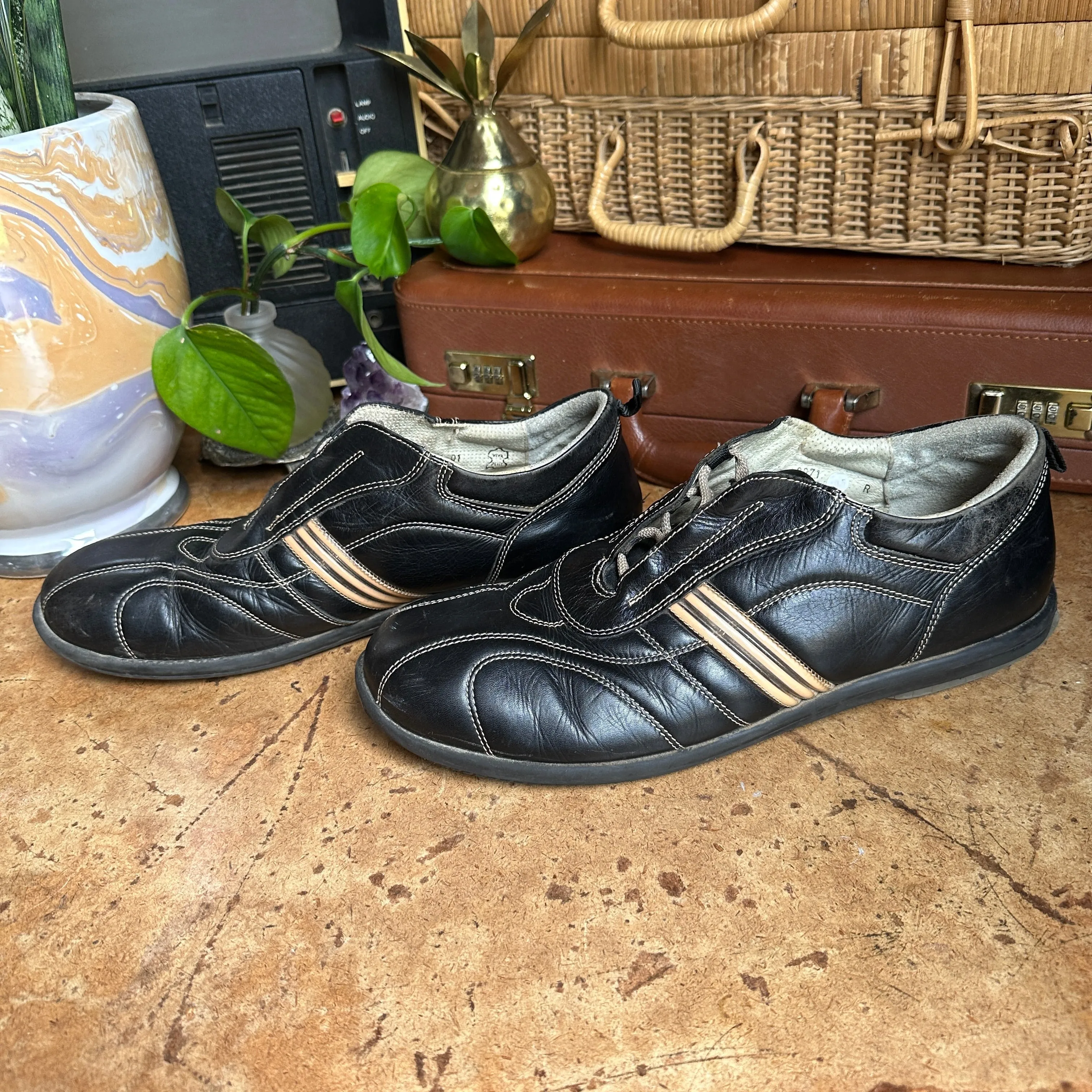 90s/00s Black Italian Leather “Moyid-Uomo” Sneakers