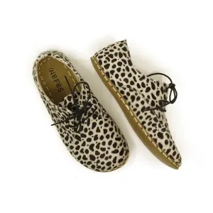 Barefoot Oxford Shoes Women - Laced Leopard Style