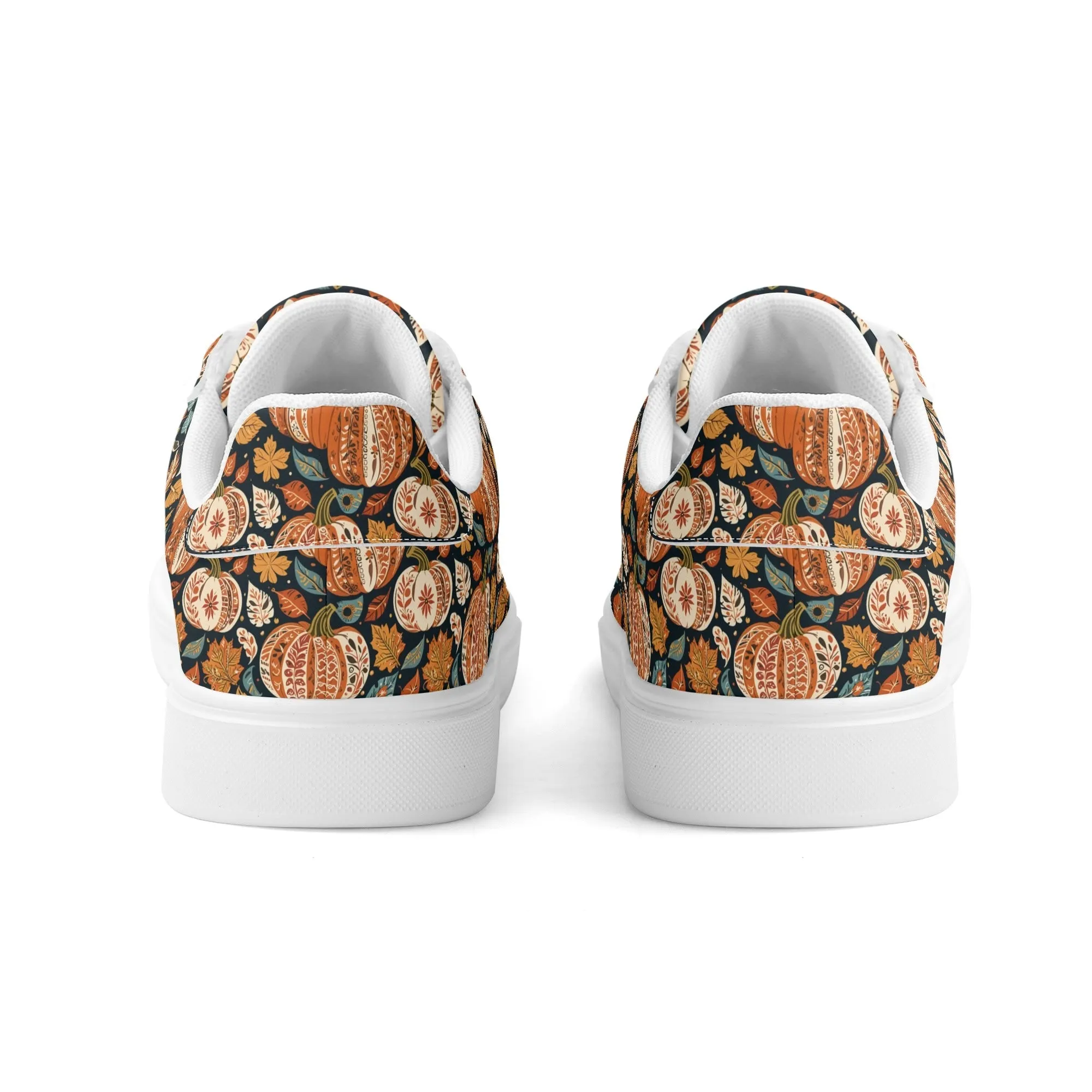 Blue leaf Pumpkin Adult Lightweight Brand Low Top Leather Shoes