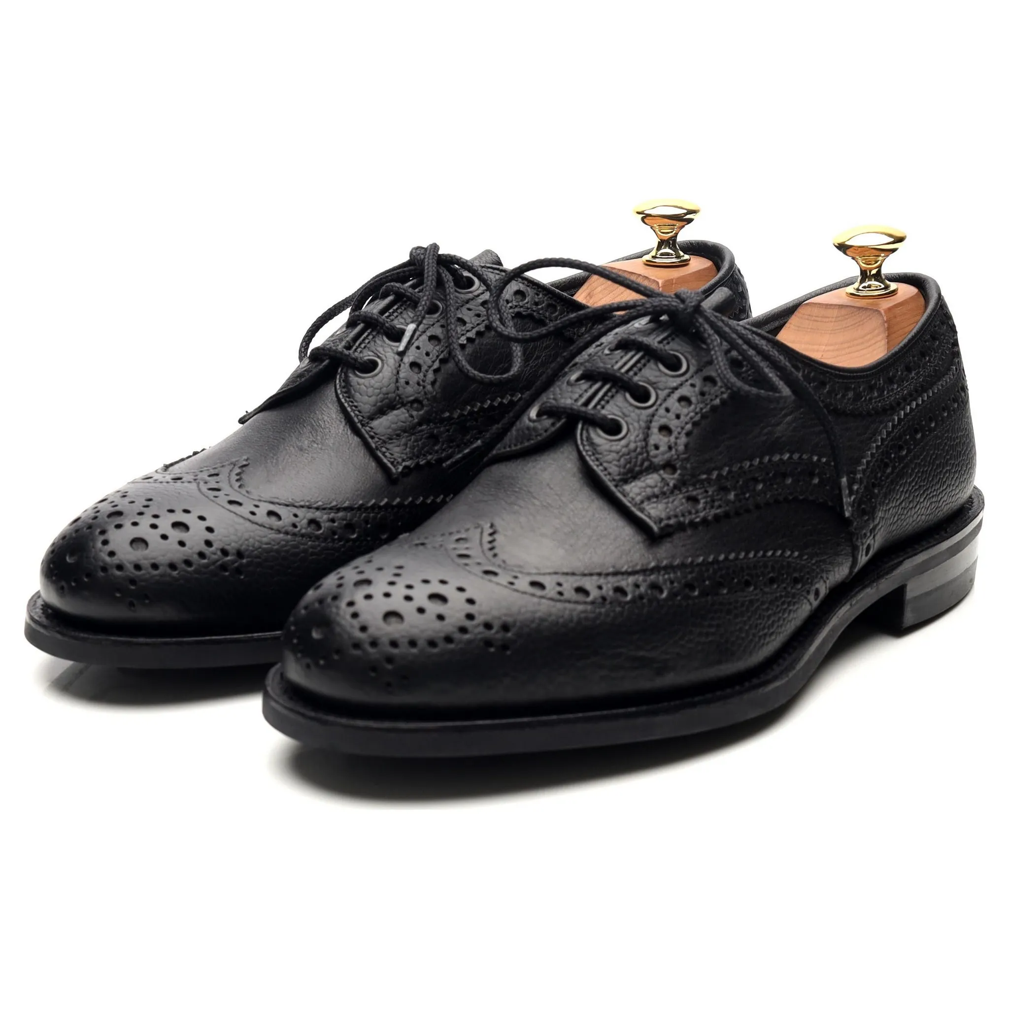 'Bowood' Black Leather Derby Brogues UK 6.5