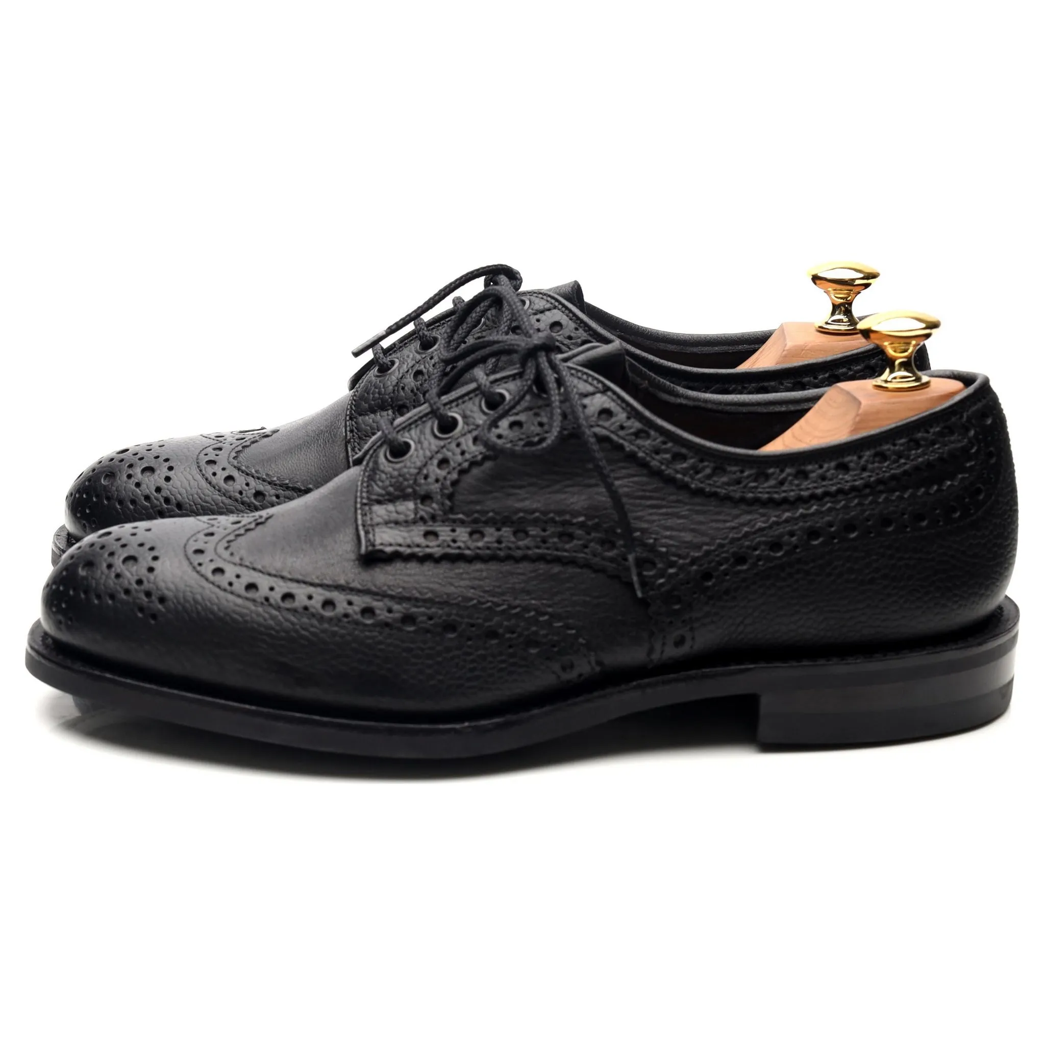 'Bowood' Black Leather Derby Brogues UK 6.5