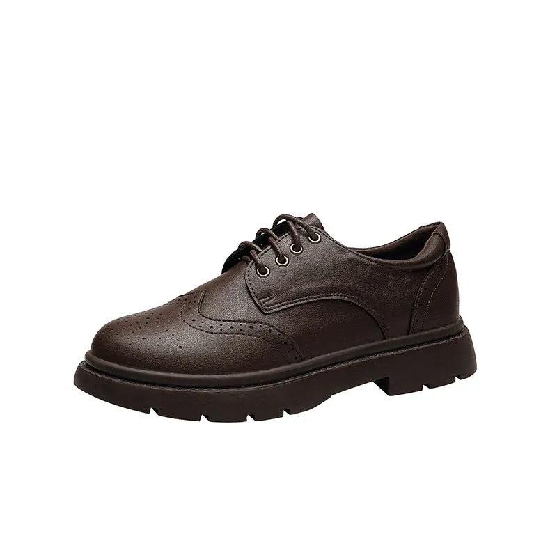 British Style Classic Lace-Up Brogues Leather Oxford Shoes