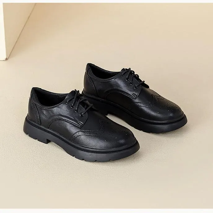 British Style Classic Lace-Up Brogues Leather Oxford Shoes