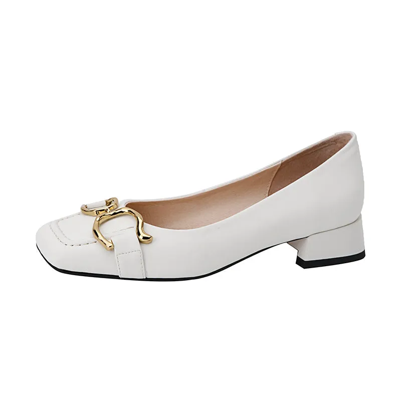 Danna Low Heeled Ballet Flats with Metal