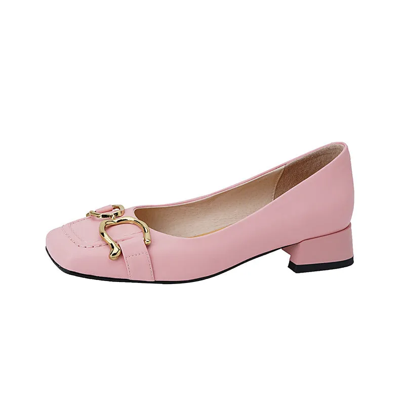 Danna Low Heeled Ballet Flats with Metal