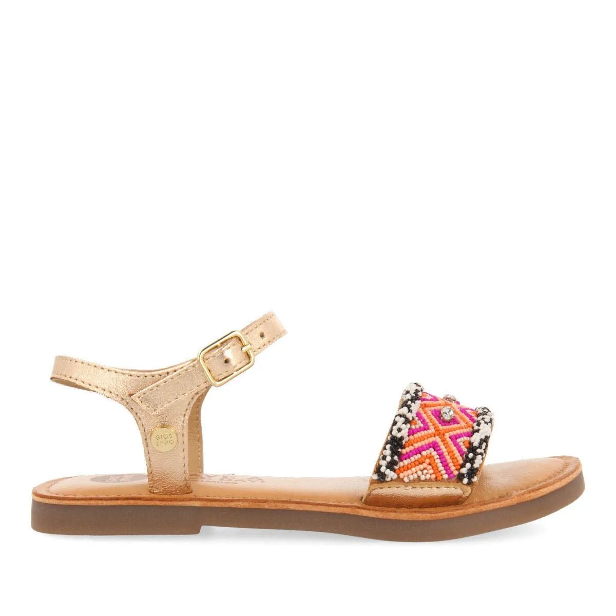 Girls leather sandals multicolored details- Gioseppo