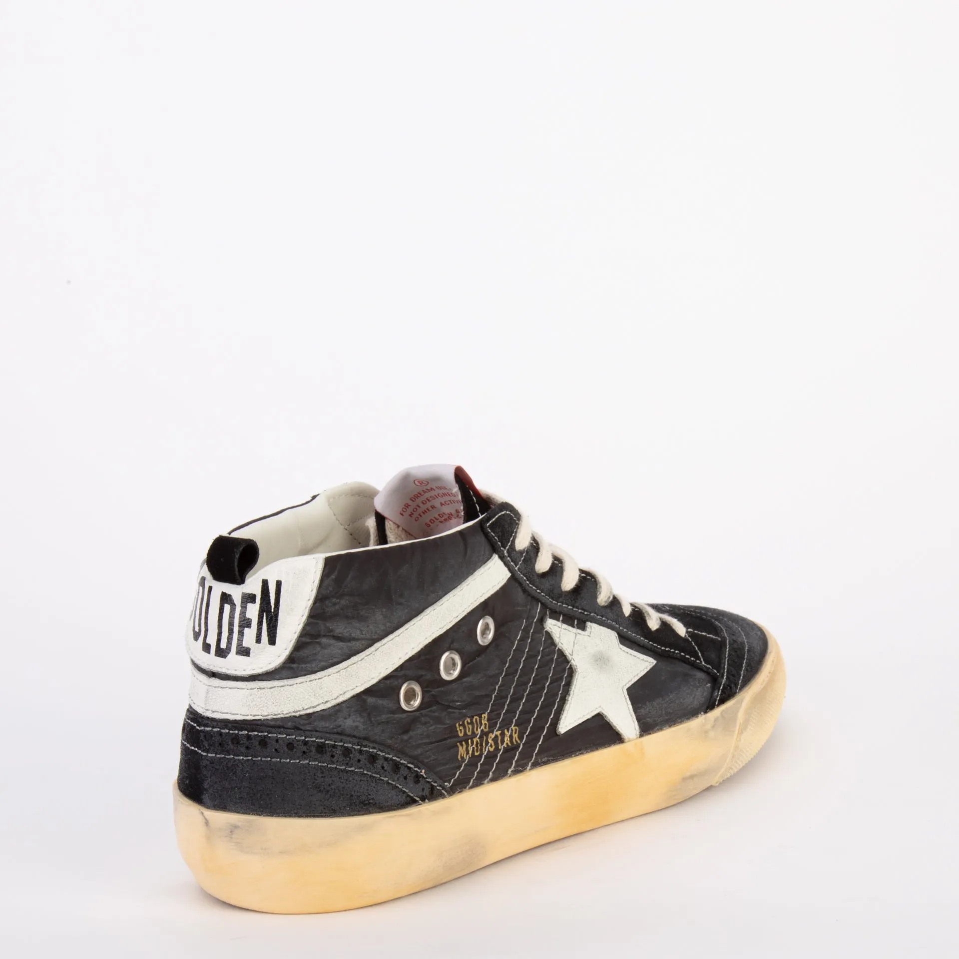 GOLDEN GOOSE SNEAKERS - MID STAR - BLACK/WHITE