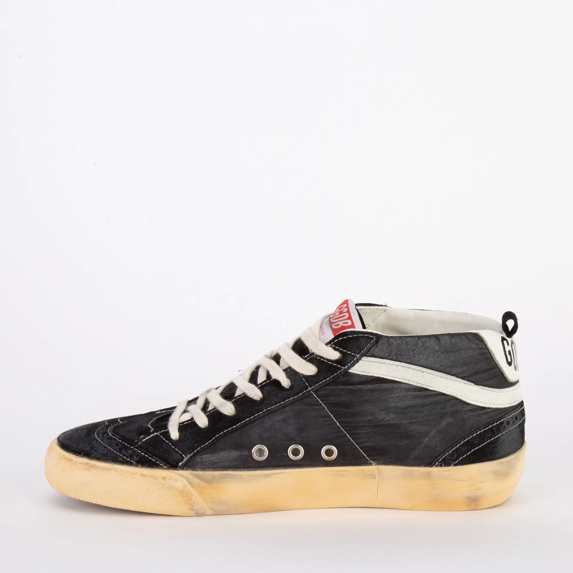 GOLDEN GOOSE SNEAKERS - MID STAR - BLACK/WHITE