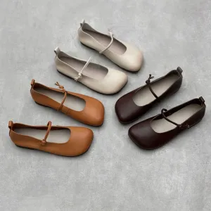 Handmade Leather Ballet Flat Shoes