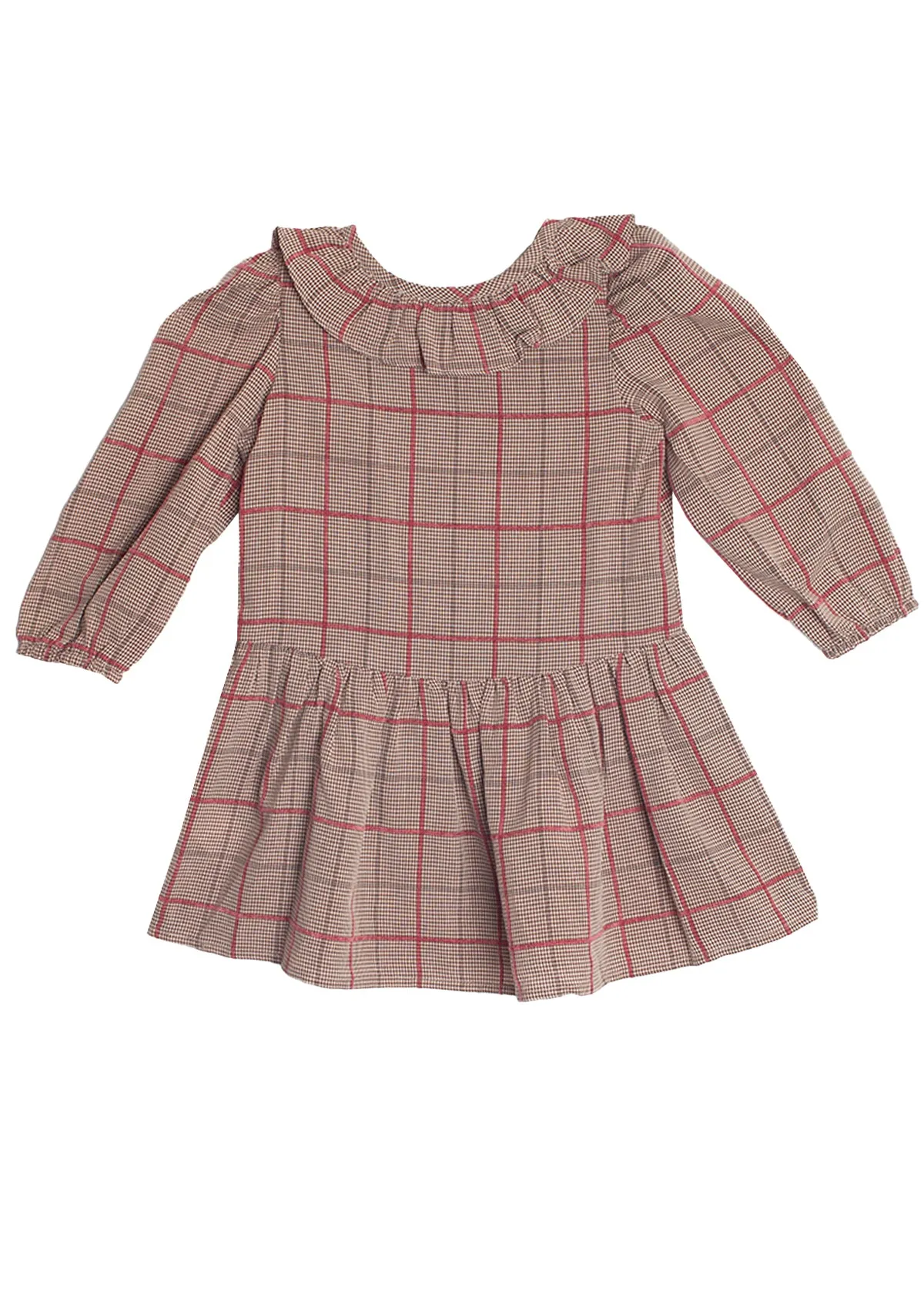 Hazel Brown Checkered Dress