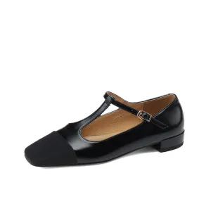 Katie Cap Toe T Strap Flats