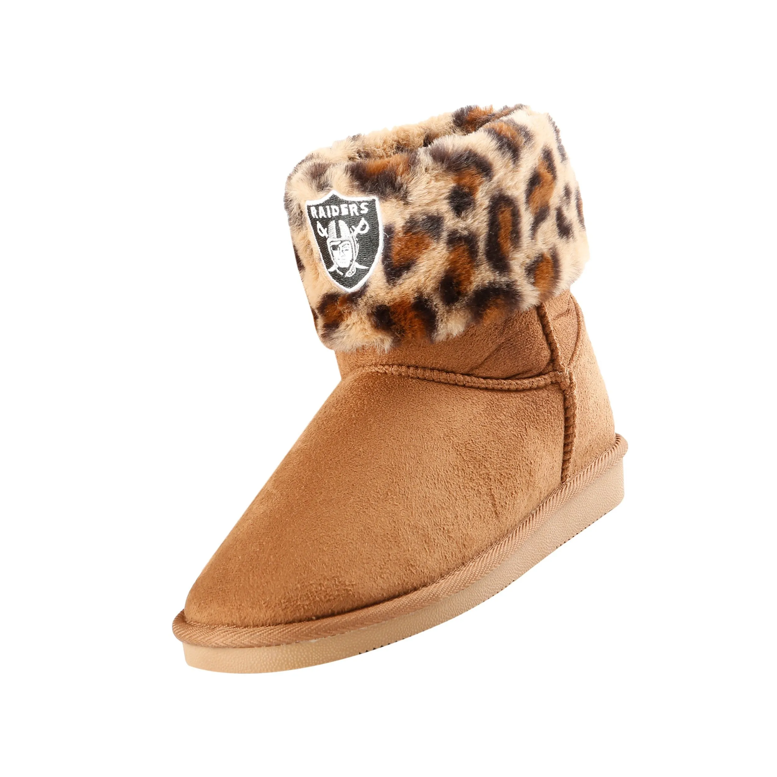 Las Vegas Raiders NFL Womens Cheetah Fur Boots