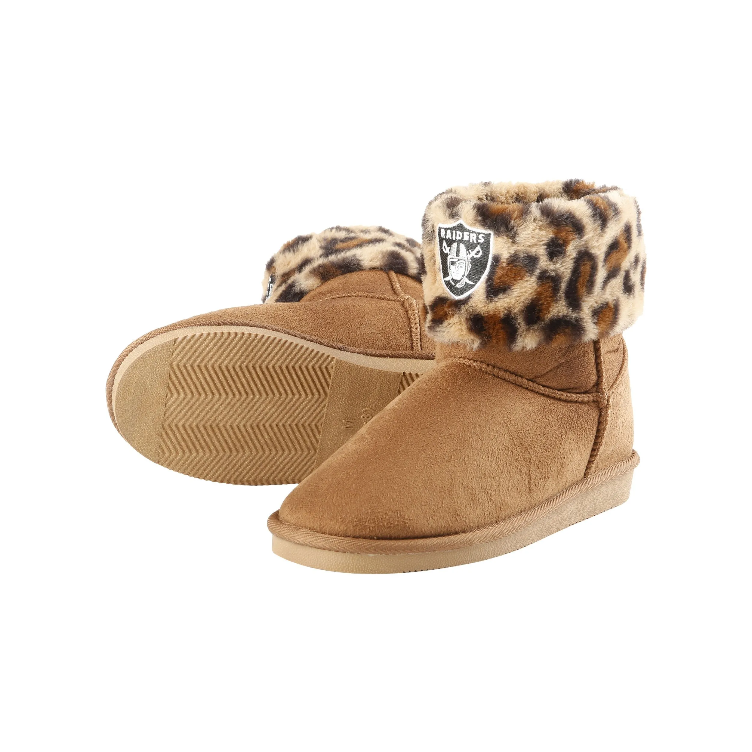 Las Vegas Raiders NFL Womens Cheetah Fur Boots