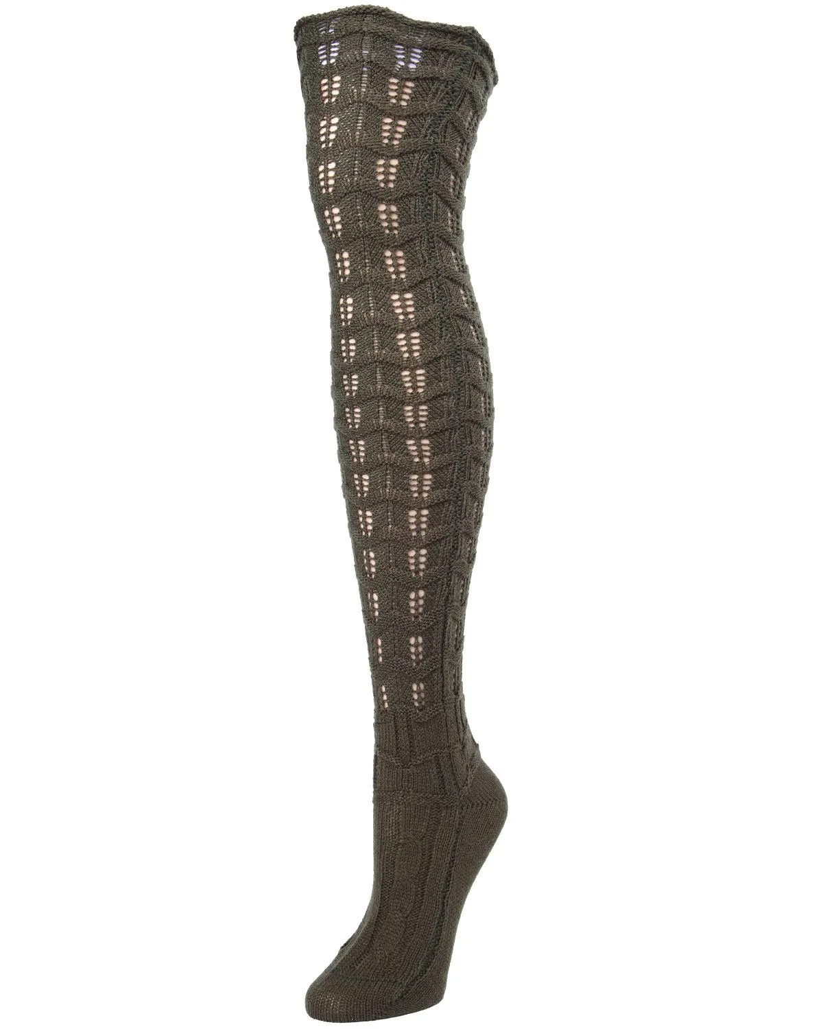 Marzipan Chevron Knit Over the Knee Boot Socks