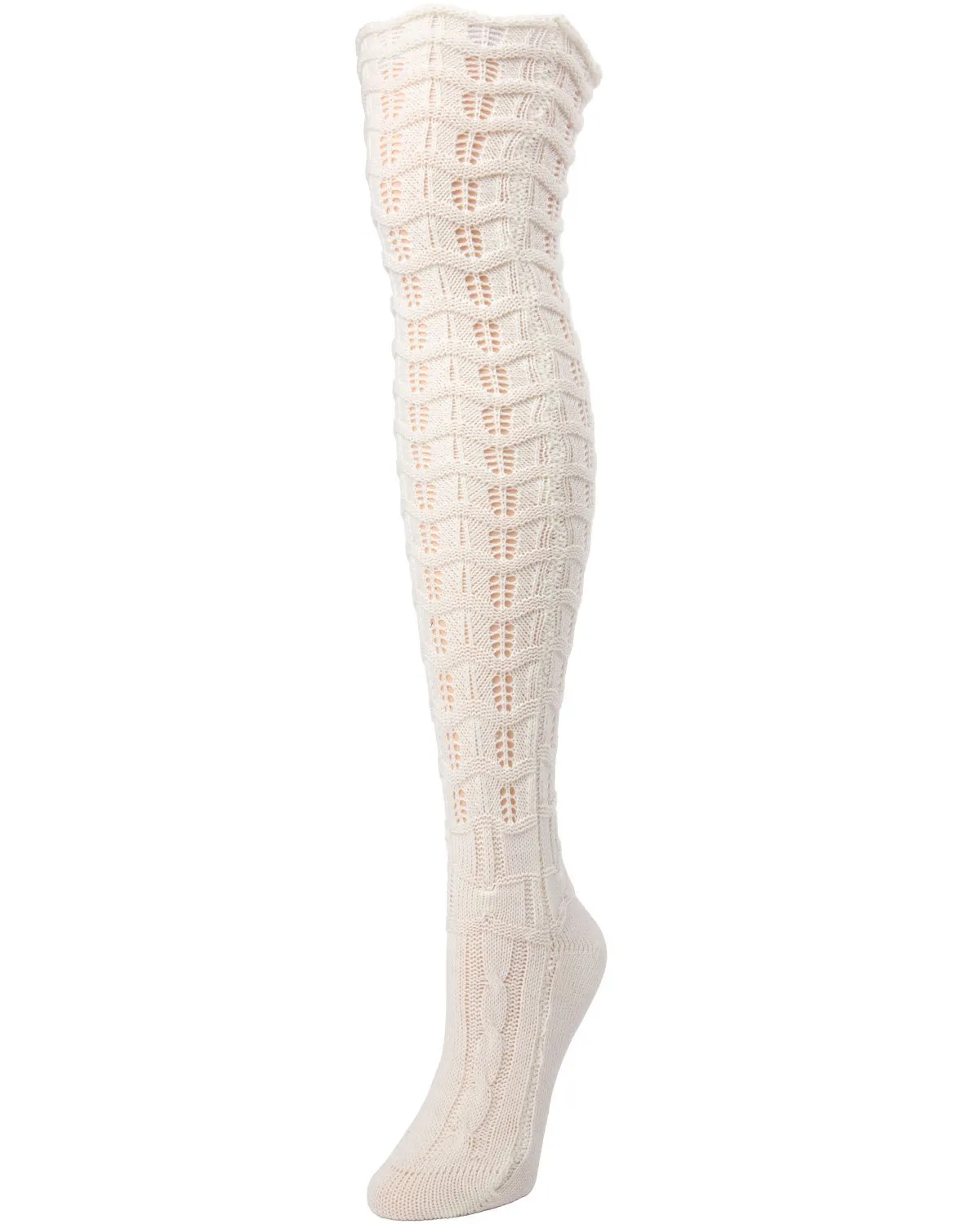 Marzipan Chevron Knit Over the Knee Boot Socks