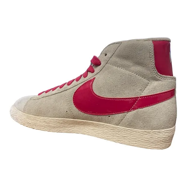 Nike scarpa sneakers da donna Blazer Mid Suede Vintage 518171 100 grigio-rosa