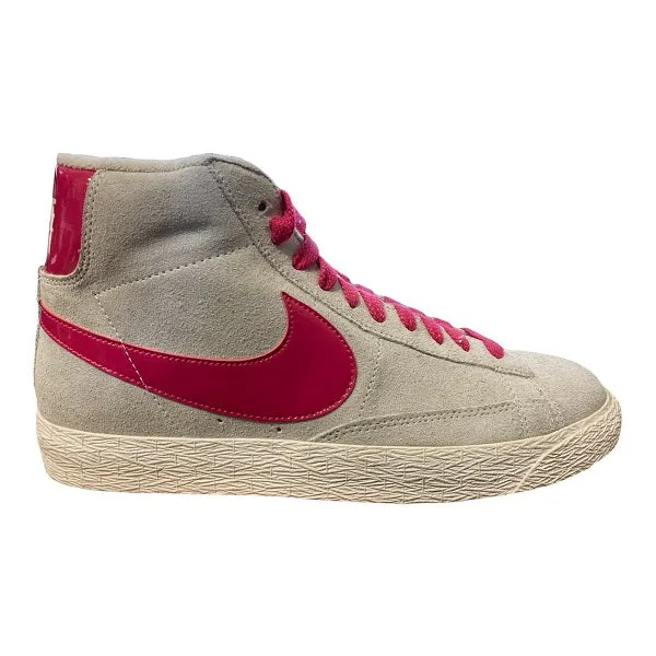 Nike scarpa sneakers da donna Blazer Mid Suede Vintage 518171 100 grigio-rosa