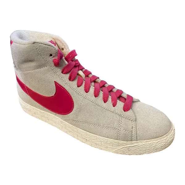 Nike scarpa sneakers da donna Blazer Mid Suede Vintage 518171 100 grigio-rosa