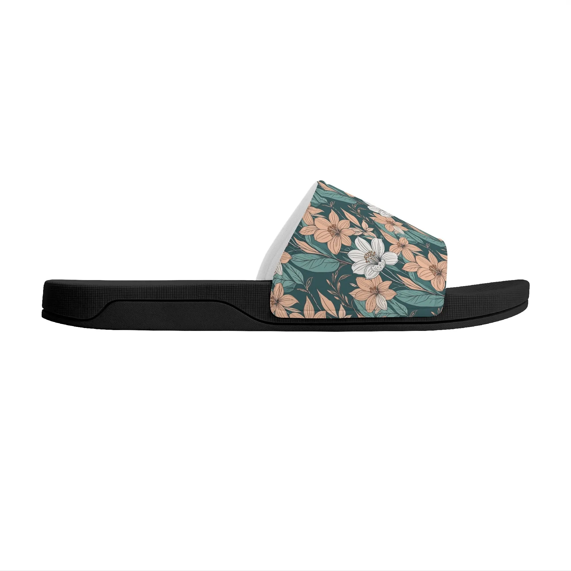 Pastel Floral Mens Slide Sandals