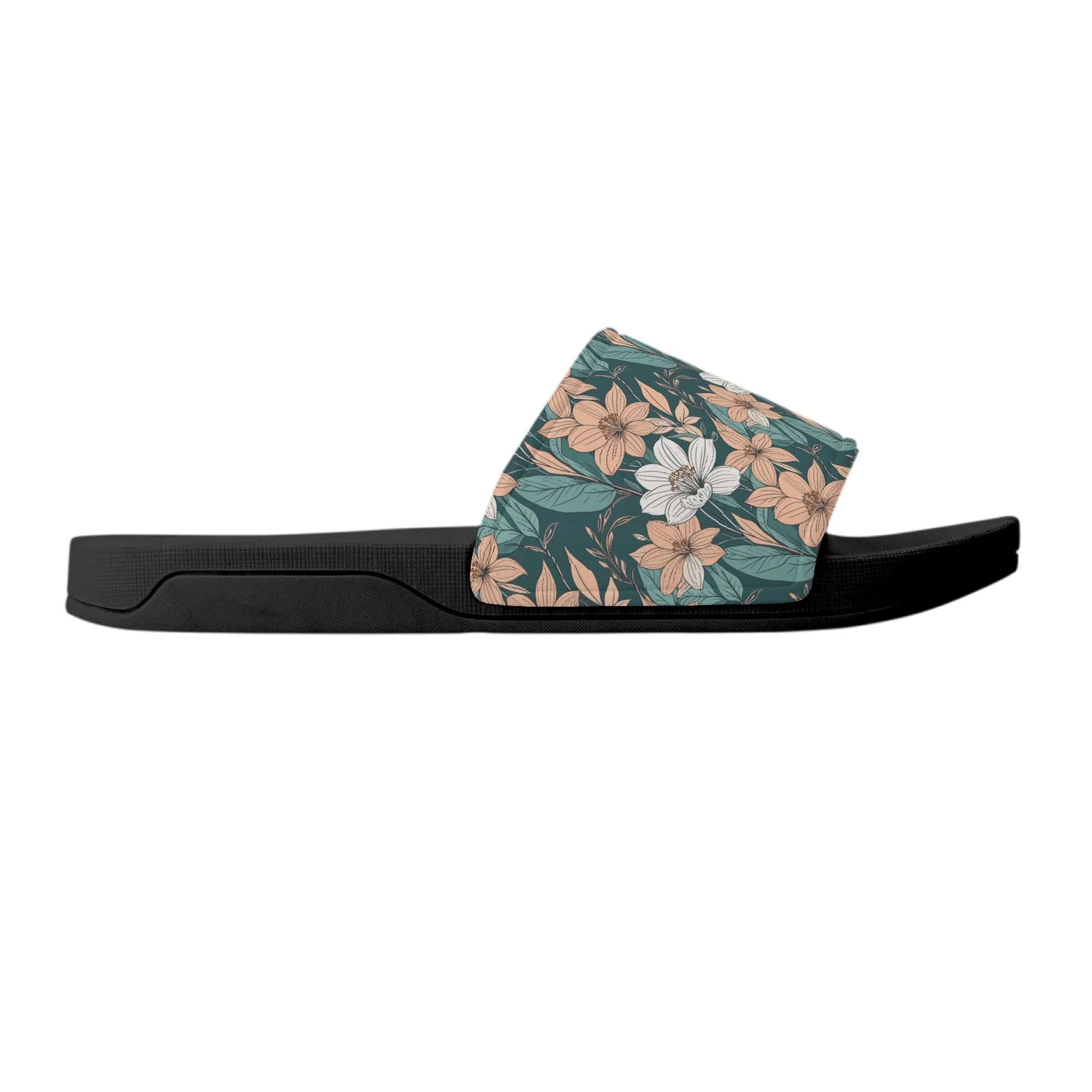 Pastel Floral Mens Slide Sandals