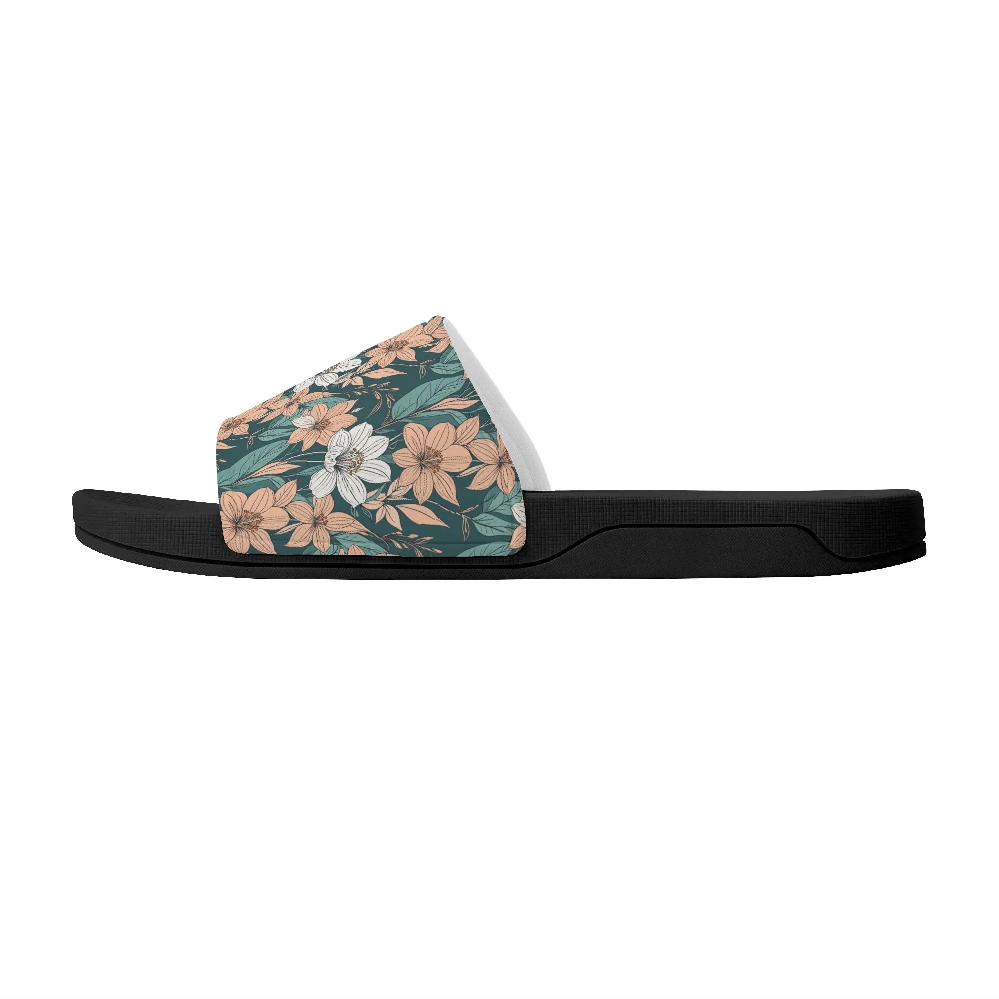 Pastel Floral Mens Slide Sandals