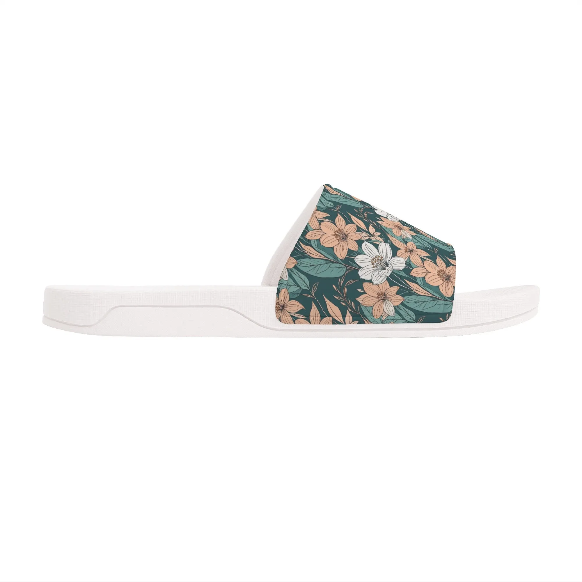 Pastel Floral Mens Slide Sandals