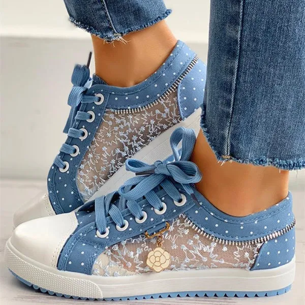 Purpdrank - Light Blue Fashion Casual Bandage Patchwork See-through Round Comfortable Flats Shoes