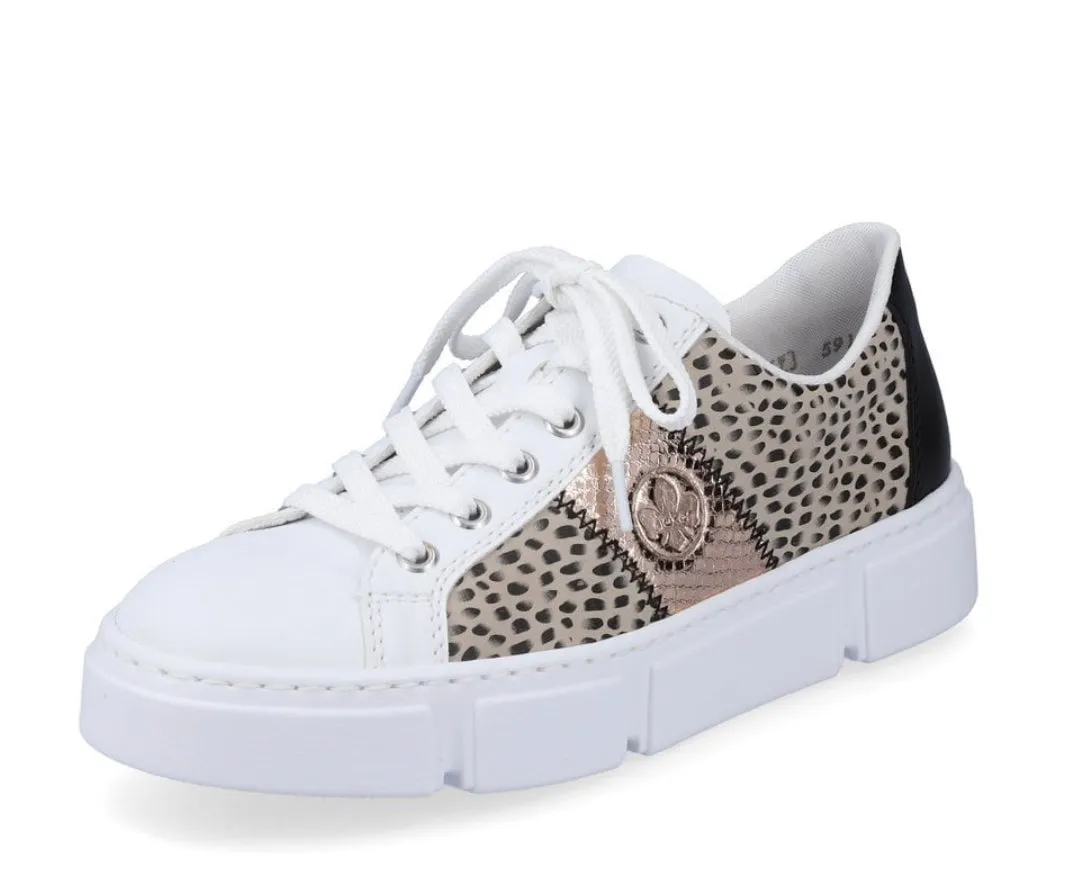 Rieker N5910-90 Alabama Leopard Print Flatform Trainers