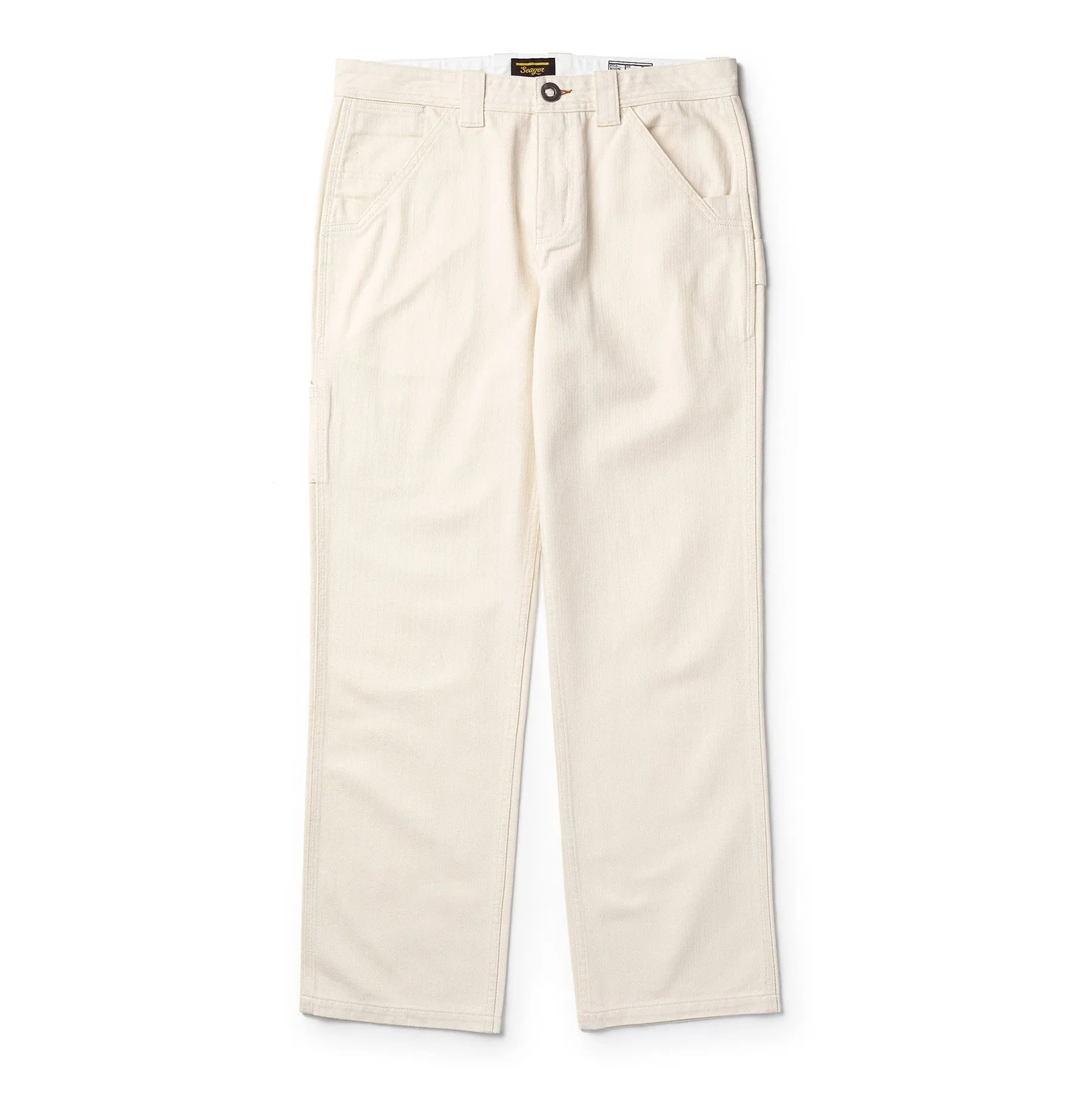 Seager Bison Herringbone Pant Regular Fit - Natural