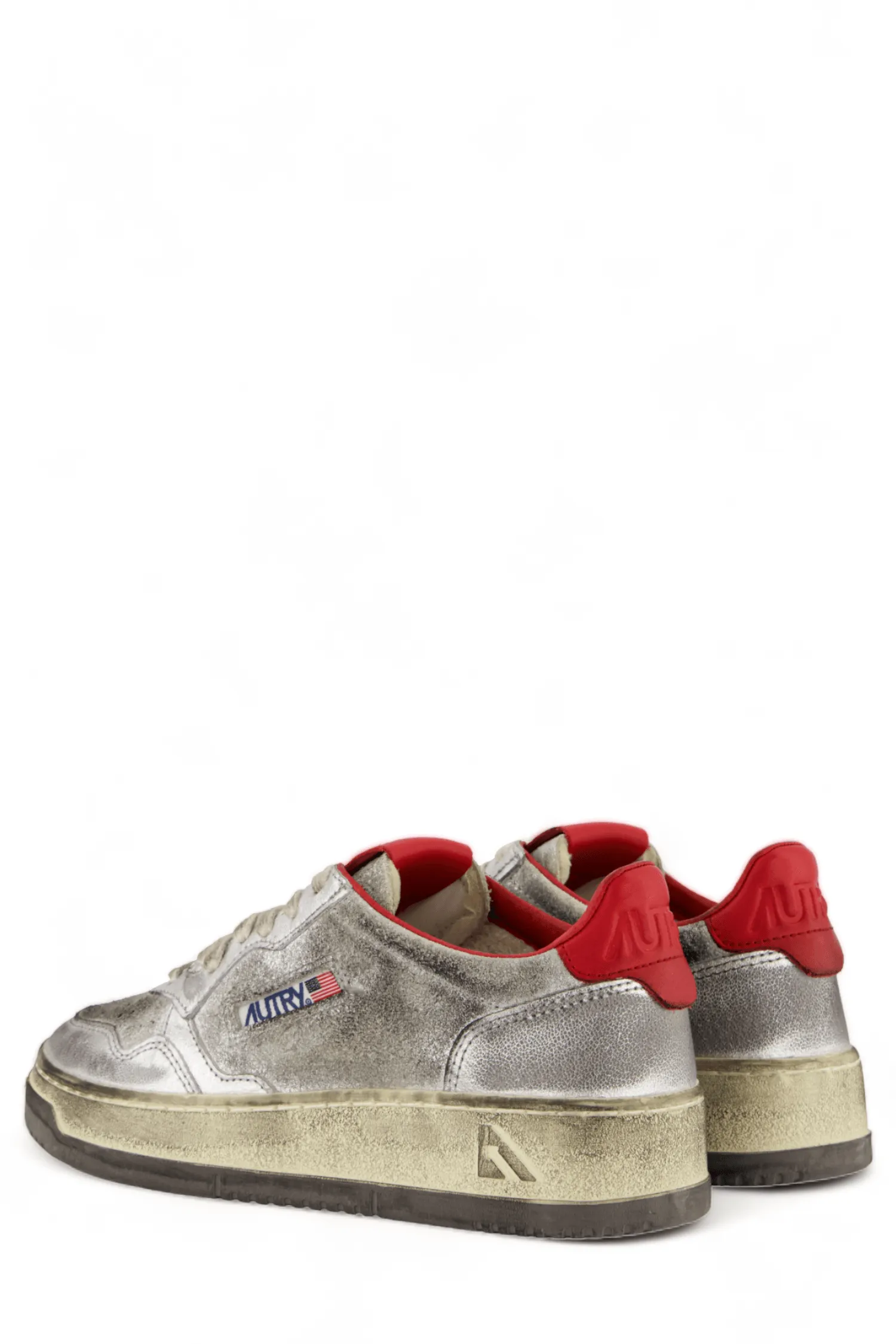 SUPER VINTAGE LOW- LAM/SUEDE SLVR/CHN RED