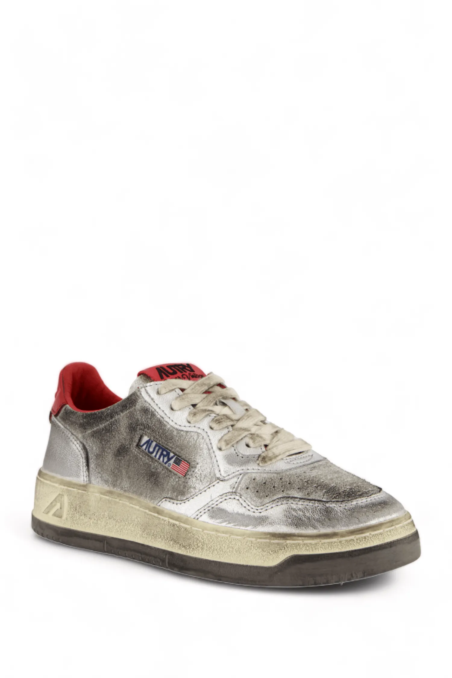 SUPER VINTAGE LOW- LAM/SUEDE SLVR/CHN RED