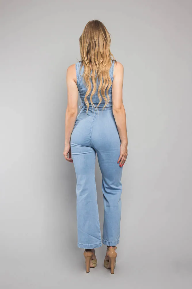 Tied Denim Jumpsuit