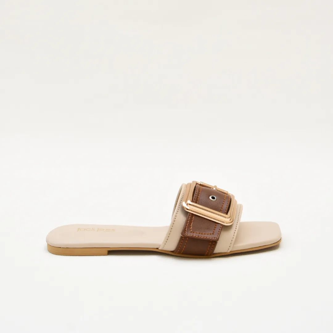 Urban Buckle Flats Beige