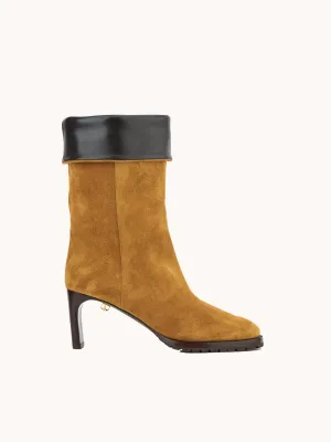 Victoria Mid-heel Ocher Casual Suede Boots